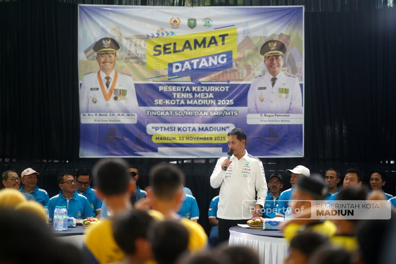 Kejurkot Tenis Meja 2025 Dibuka, Wali Kota Madiun Dorong Pembinaan Atlet Sejak Dini