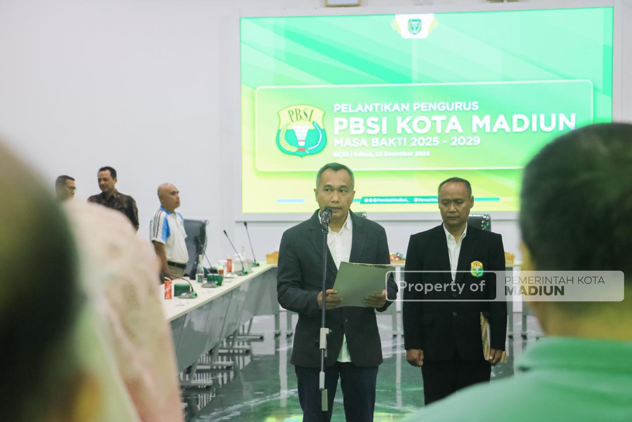Hadiri Pelantikan Pengurus PBSI, Wali Kota Madiun Dorong Prestasi dan Pembinaan Berkelanjutan